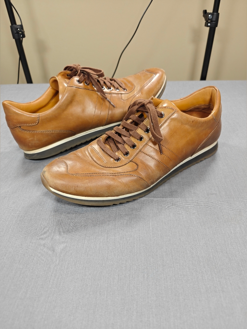 Magnanni 'Chaz' Brown Leather Sneakers Men's Size 11.5